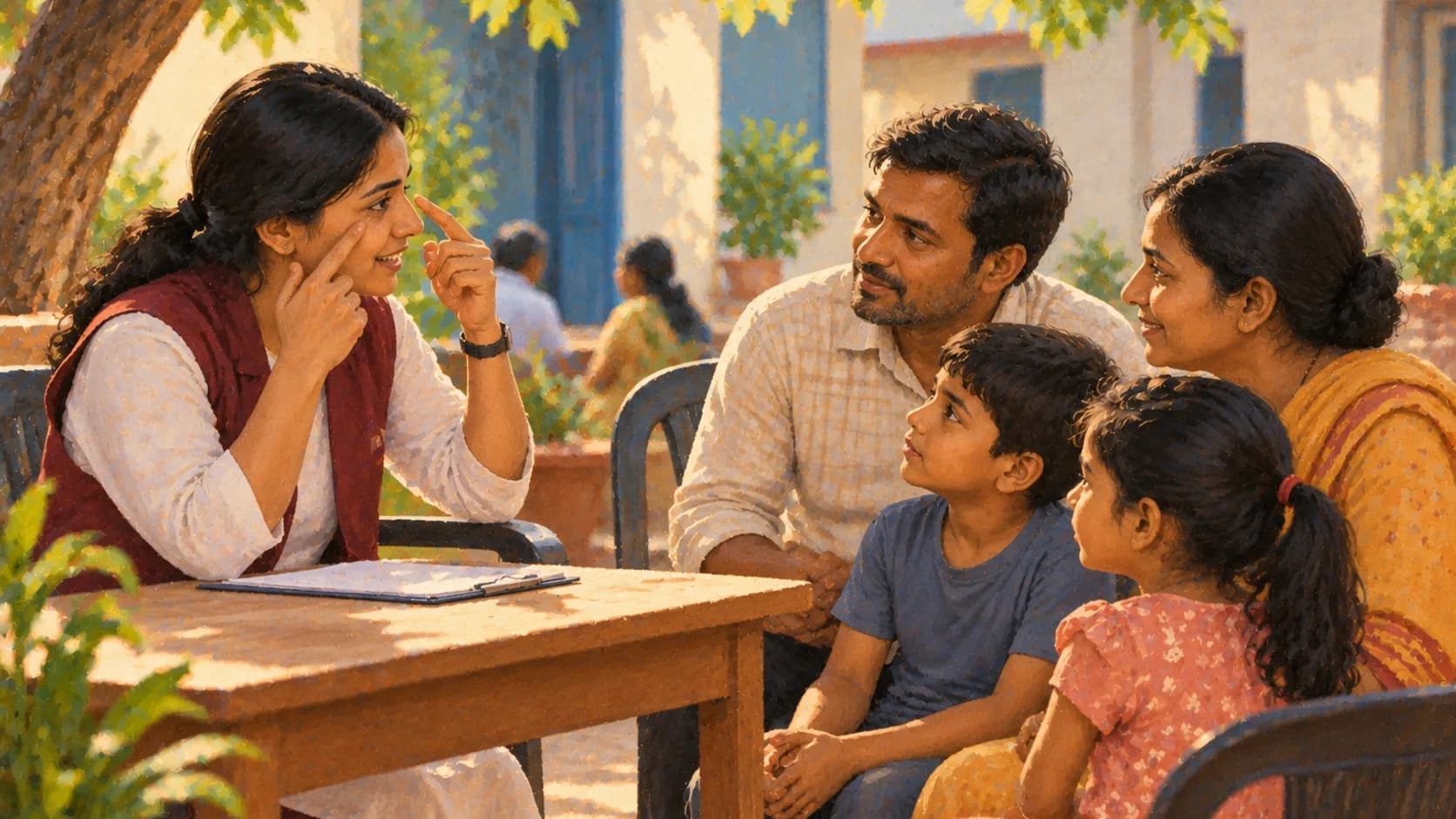 An eye-health awareness session with a community group